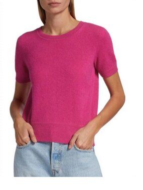 NAADAM short sleeve cashmere sweater in limited edition invisable coral S